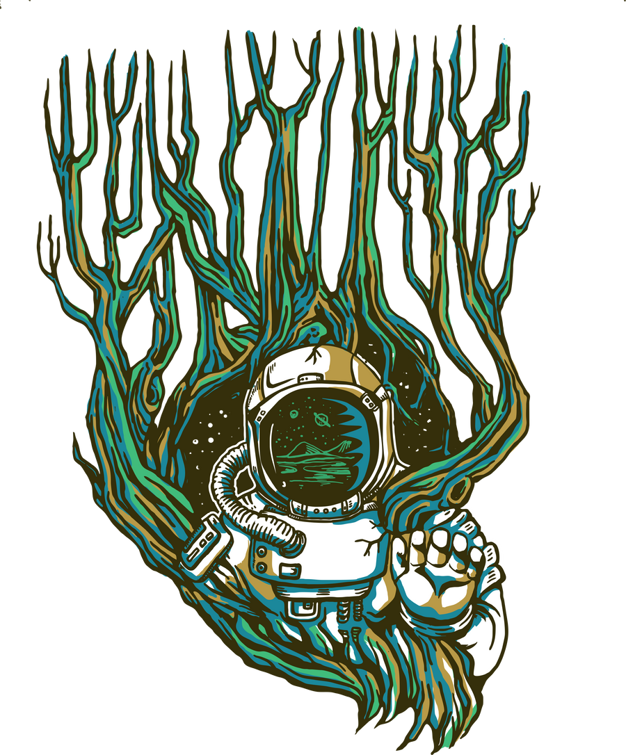 Unisex Organic Cotton Long Sleeve Tee Astronaut Tree