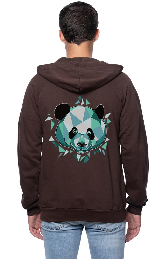 Sleeves for Trees Collection on Organic Cotton Hoodie Blue Giant Panda