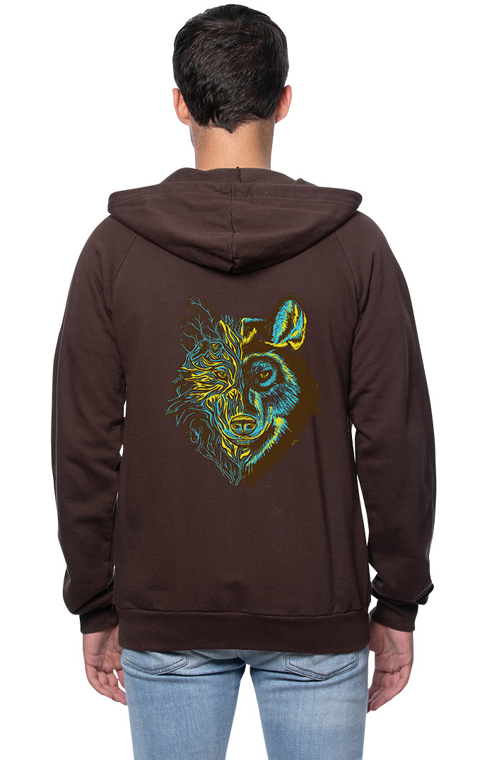 Sleeves for Trees Collection on Organic Cotton Hoodie Dire Wolf