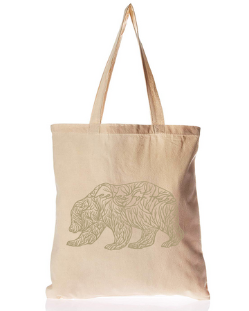 Organic Cotton Tote Bag Golden Bear