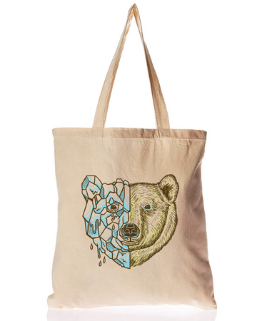Organic Cotton Tote Bag Polar Bear