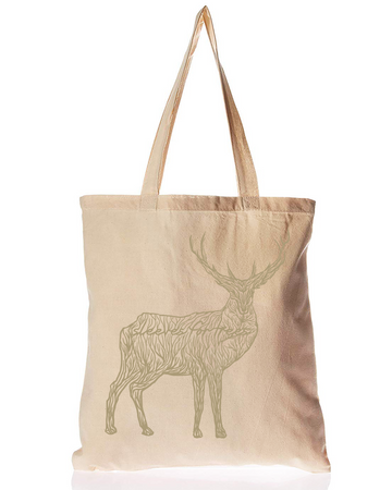 Organic Cotton Tote Bag Majestic Golden Deer