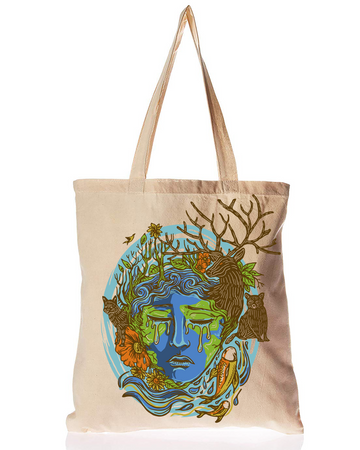 Organic Cotton Tote Bag Weeping Mother Earth