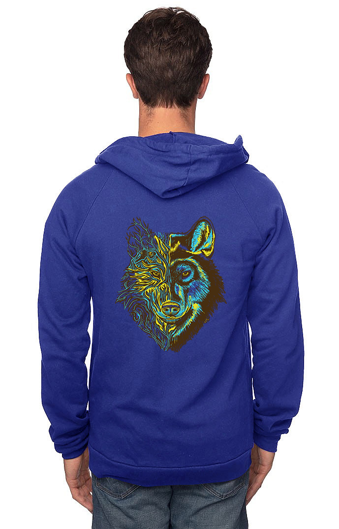 Sleeves for Trees Collection on Organic Cotton Hoodie Dire Wolf
