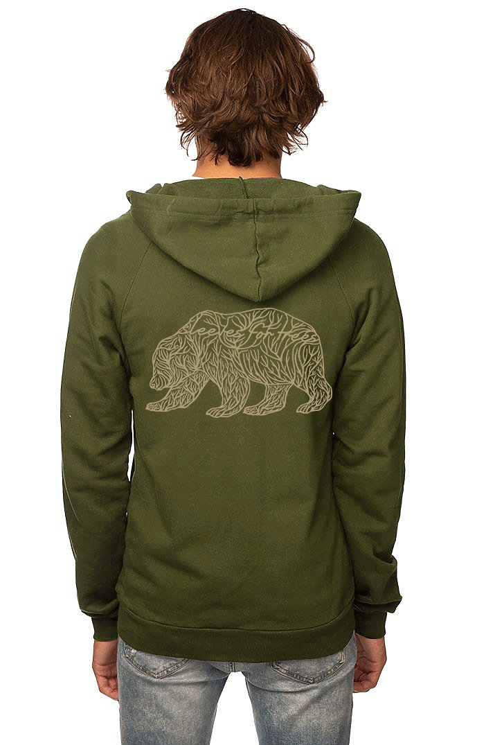 Sleeves for Trees Collection on Organic Cotton Hoodie SFT Golden Bear