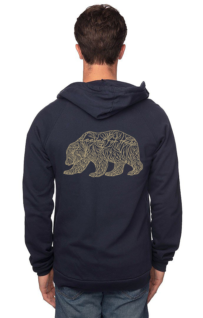 Sleeves for Trees Collection on Organic Cotton Hoodie SFT Golden Bear