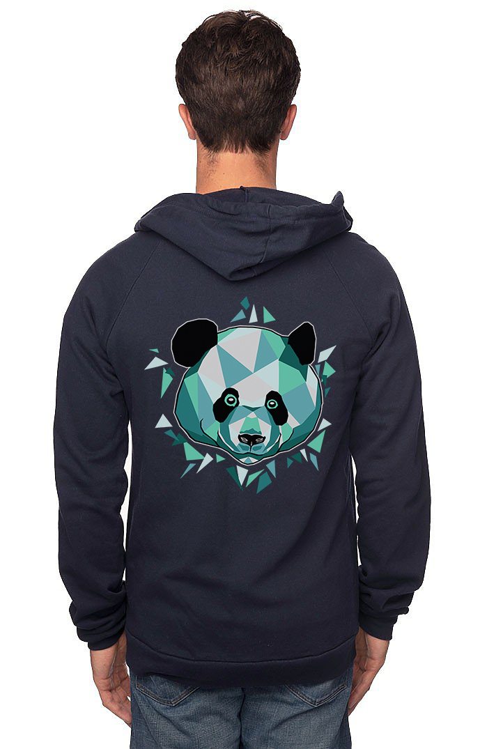 Sleeves for Trees Collection on Organic Cotton Hoodie Blue Giant Panda
