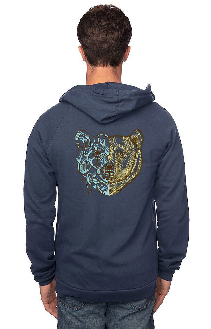 Sleeves for Trees Collection on Organic Cotton Hoodie Polar Bear