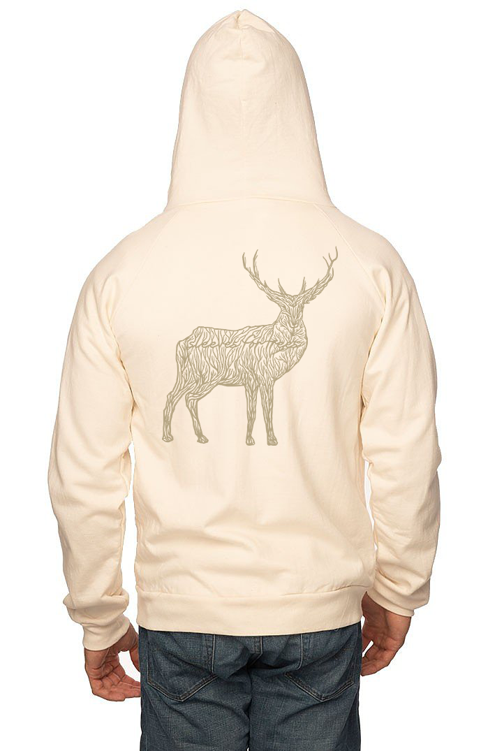 Sleeves for Trees Collection on Organic Cotton Hoodie SFT Majestic Golden Deer