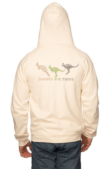 Sleeves for Trees Collection on Organic Cotton Hoodie Kangaroo